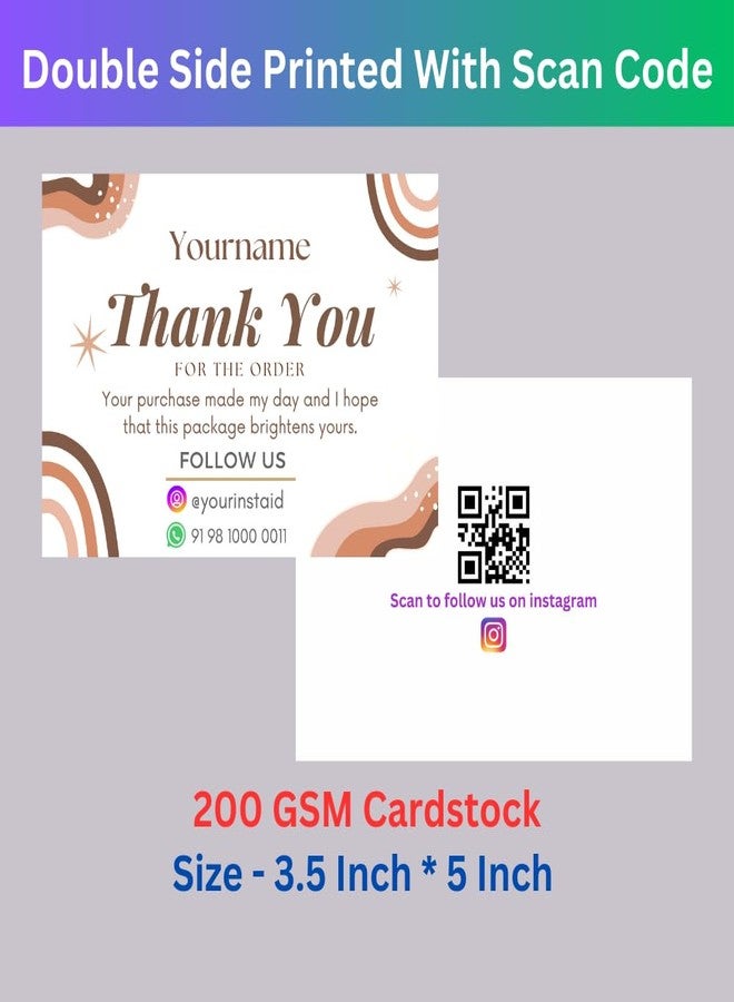 Yellow Nuts Personalized Thank You Cards For Small Business 50 Pcs Purchase Order Shopping Greeting Card Tags - Image 3